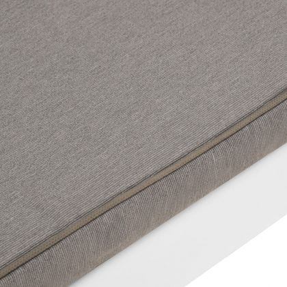 Градински лаундж комплект с възглавници 4 части пластмаса бял