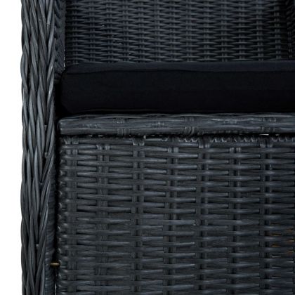 Градински лаундж комплект 3 части полиратан тъмносив