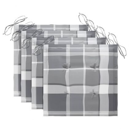 Градински трапезни столове с възглавници, 3 бр, акация масив