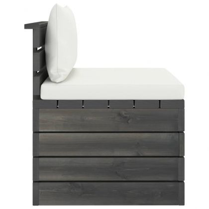 Градински мебели от палети 2 части с възглавници бор масив