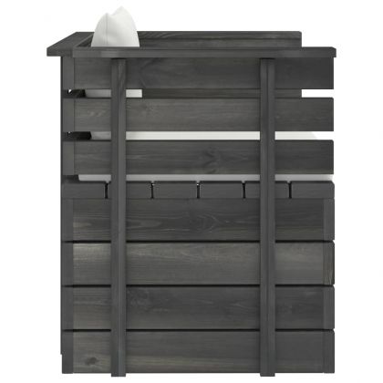 Градински фотьойл с възглавници, борова дървесина