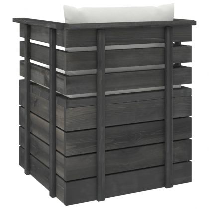 Градински фотьойл с възглавници, борова дървесина