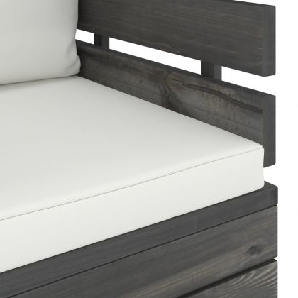 Градински фотьойл с възглавници, борова дървесина