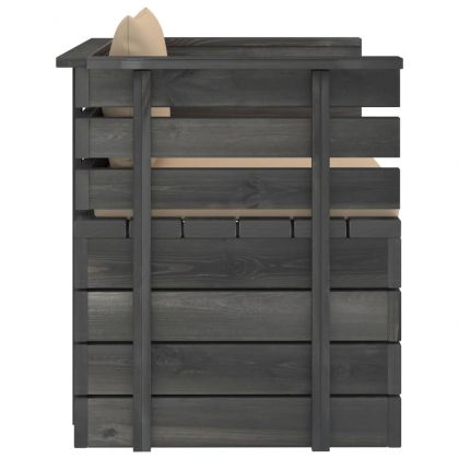 Градински фотьойл с възглавници, борова дървесина