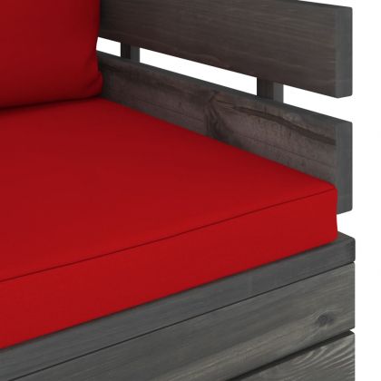 Градински фотьойл с възглавници, борова дървесина