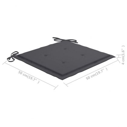 Люлеещ се стол с възглавница антрацит, тиково дърво масив