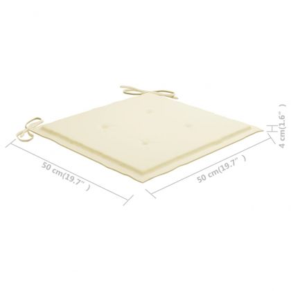 Люлеещ се стол с кремава възглавница, тиково дърво масив