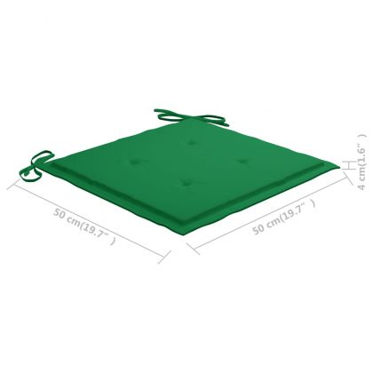 Люлеещ се стол със зелена възглавница, тиково дърво масив