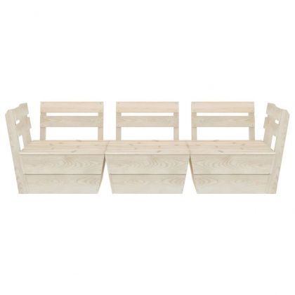 Градински 3-местен палетен диван, импрегниран смърч