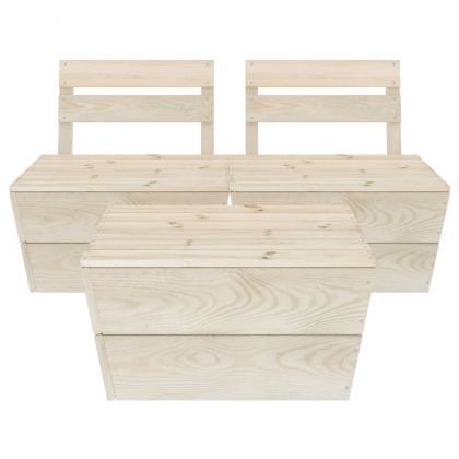 Градински лаундж комплект от палети, 3 части, импрегниран смърч