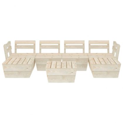 Градински лаундж комплект от палети 7 части импрегниран смърч