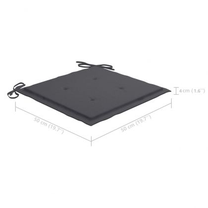 Градински трапезни столове, 2 бр, с възглавници, акация масив