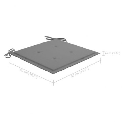 Градински трапезни столове, 2 бр, с възглавници, акация масив