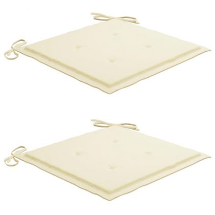 Градински трапезни столове, 2 бр, с възглавници, акация масив