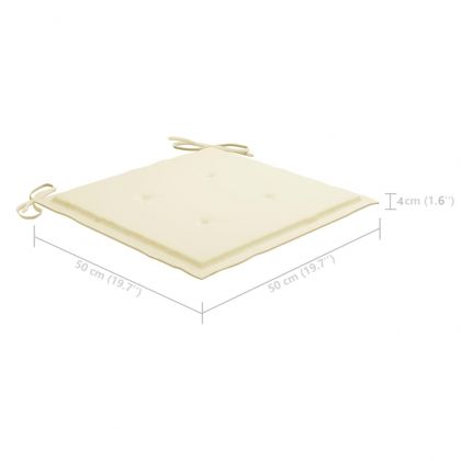 Градински трапезни столове, 2 бр, с възглавници, акация масив