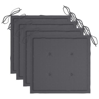 Градински трапезни столове, 3 бр, с възглавници, акация масив