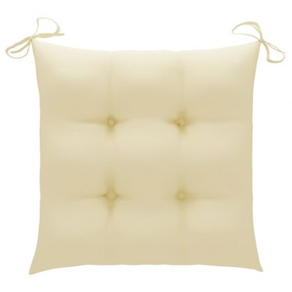 Градински трапезни столове, 3 бр, с възглавници, акация масив