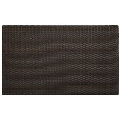 Градински бар комплект с възглавници, 5 части, полиратан, кафяв