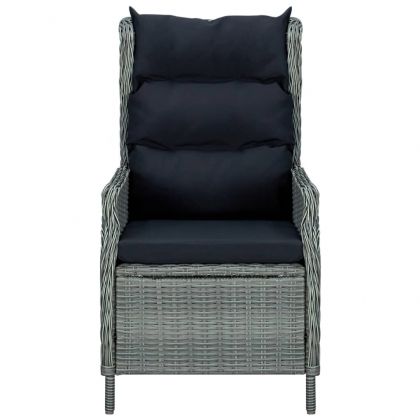 Градински трапезен комплект, 3 части, светлосив