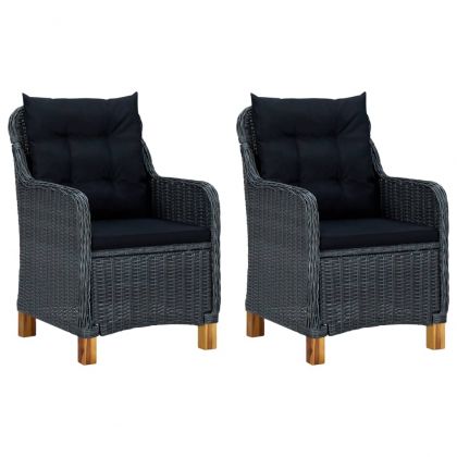 Градински трапезен комплект, 3 части, тъмносив