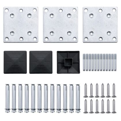 Ограден панел, WPC, 353x186 см, черен