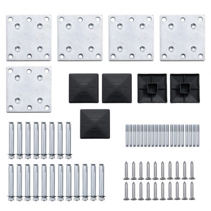 Ограден панел, WPC, 619x(105-186) см, черен