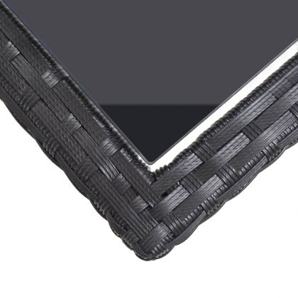 Градински трапезен комплект, 3 части, черен