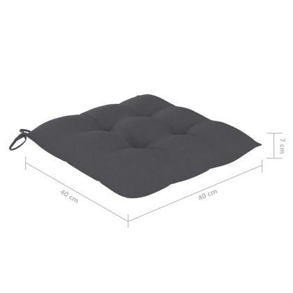 Градински столове с възглавници антрацит 8 бр тик масив