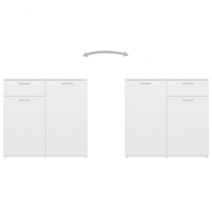 Бюфет, бял, 160x36x75 см, инженерно дърво