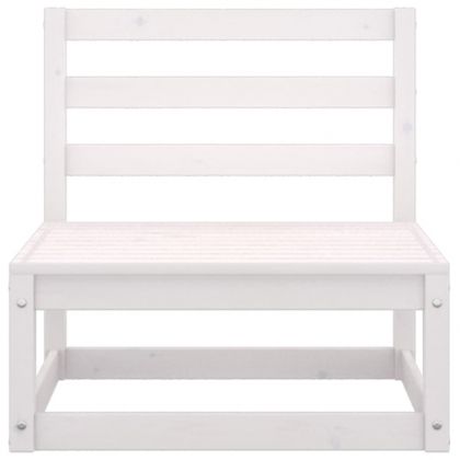 Градински лаундж комплект, 4 части, бял, бор масив