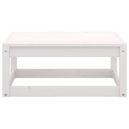 Градински лаундж комплект, 8 части, бял, бор масив