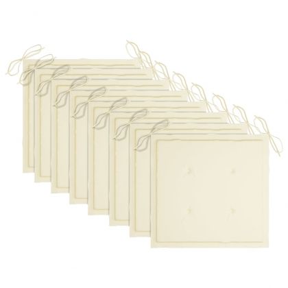 Сгъваеми градински столове, 8 бр, с възглавници, акация масив