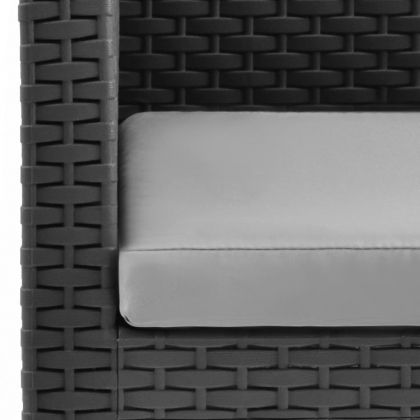 Градински столове с възглавници, 2 бр, PP ратан, антрацит