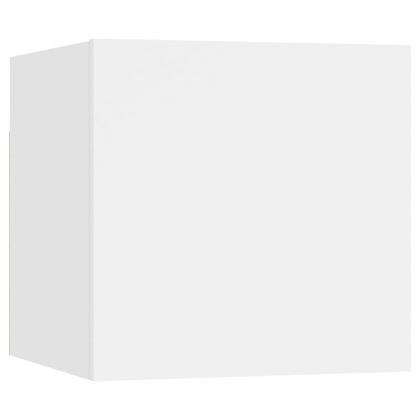 Нощни шкафчета, 2 бр, бели, 30,5x30x30 см, инженерно дърво