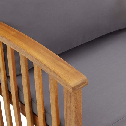 Градински столове с възглавници, 2 бр, акациево дърво масив