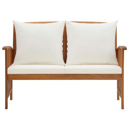 Градинска пейка с възглавници, 119 см, акация масив