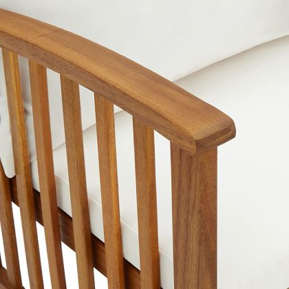 Градинска пейка с възглавници, 119 см, акация масив