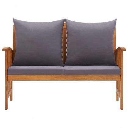 Градинска пейка с възглавници, 119 см, акация масив