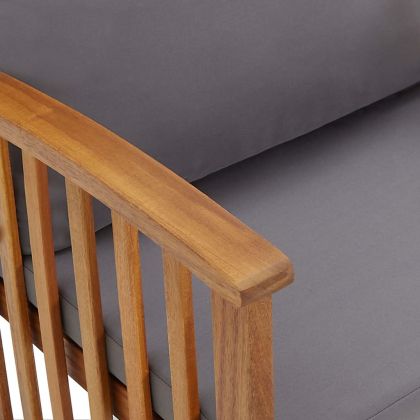 Градинска пейка с възглавници, 119 см, акация масив