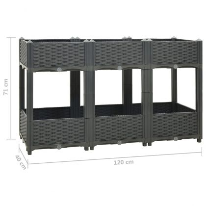 Повдигната леха, 120x40x71 см, полипропилен