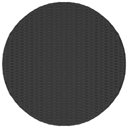 Маса за чай, черна, 68x68x30 см, полиратан