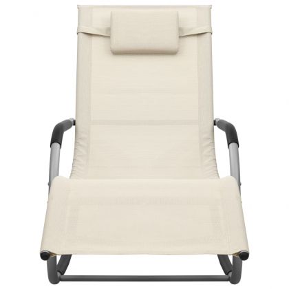 Шезлонг, textilene, кремаво и сиво