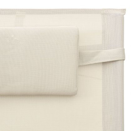 Шезлонг, textilene, кремаво и сиво