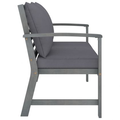 Градински комплект с възглавници, 4 части, акациево дърво масив