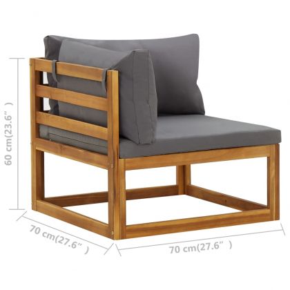 Модулни ъглови дивани с възглавници, 2 бр, тъмносиви