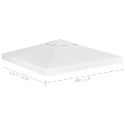 Двоен покрив за шатра, 310 г/м², 3x3 м, бял