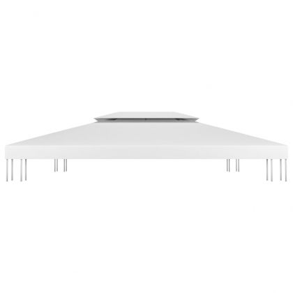 Двоен покрив за шатра, 310 г/м², 4x3 м, бял