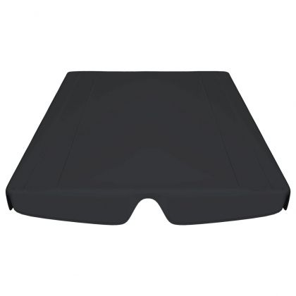 Резервен сенник за градинска люлка, черен, 188/168x145/110 см