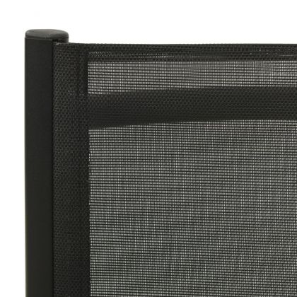 Сгъваеми градински столове, 2 бр, textilene и алуминий, черни