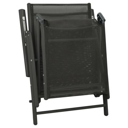 Градински лаундж комплект от 3 части textilene и алуминий черен